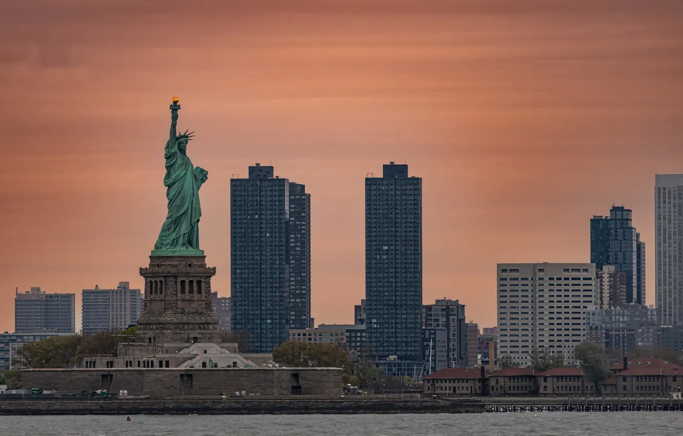 Photo wallpaper night, the city, New York