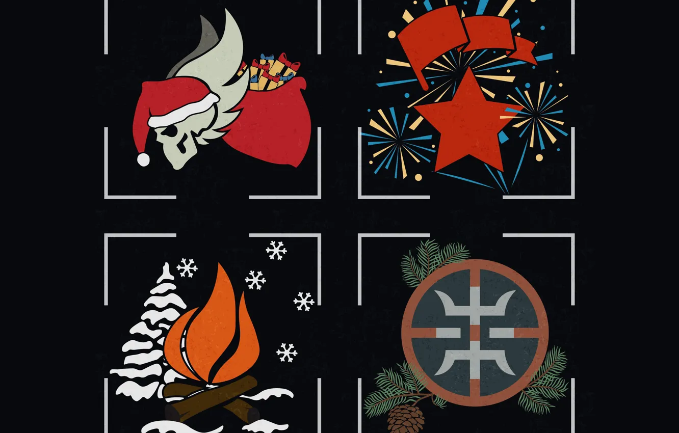 Photo wallpaper star, skull, new year, logo, the fire, banner, patch, survarium