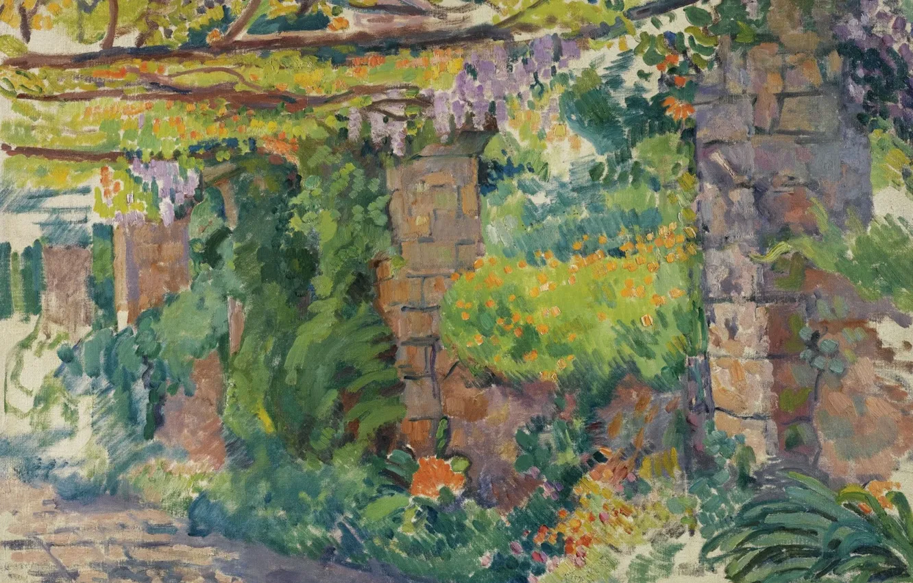 Photo wallpaper landscape, picture, gazebo, 1911, Theo van Rysselberghe, Theo van Reysselberge