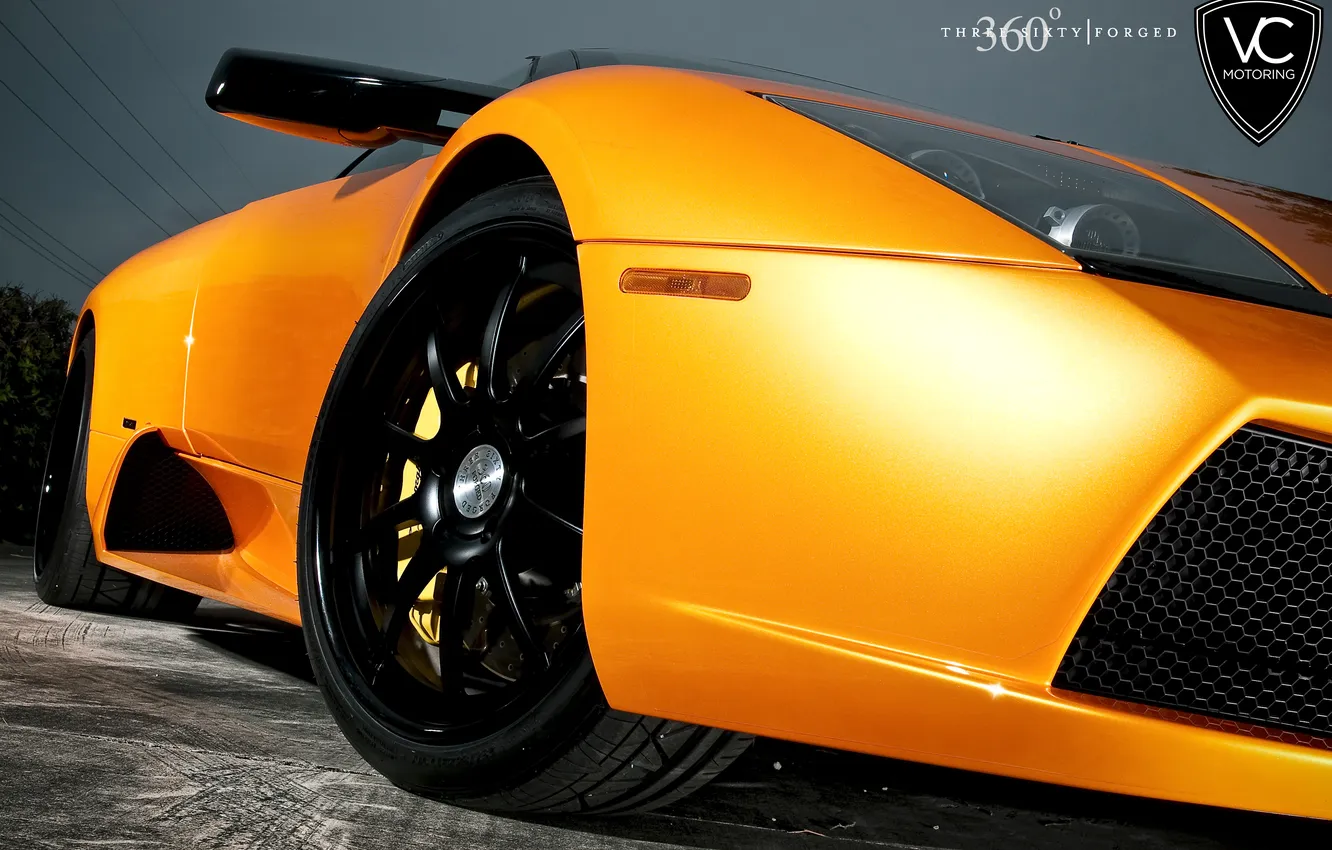 Photo wallpaper orange, Lamborghini, Lamborghini, murcielago, lp640, orange, 360 three sixty forged, murciélago