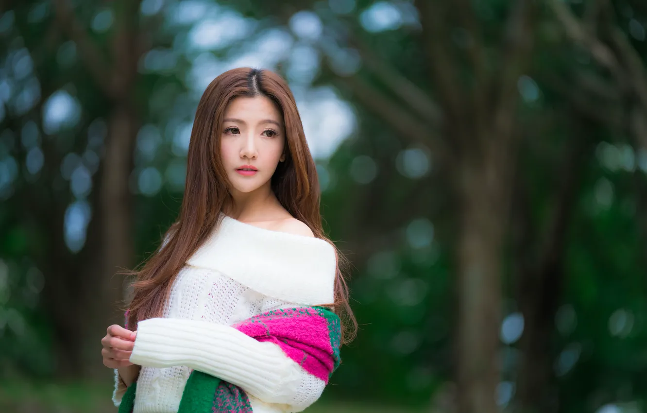 Photo wallpaper look, girl, hair, Asian, cutie