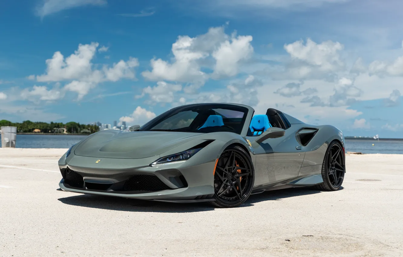 Photo wallpaper Ferrari, beach, sea, Spider, Sportcar, Ferrari SF90 Spider, SF90 Spider