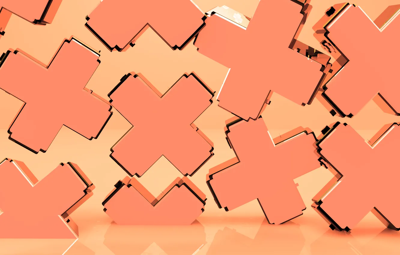 Photo wallpaper reflection, cross, plus