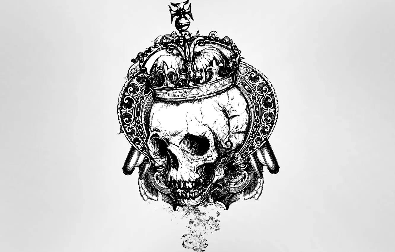 Photo wallpaper style, skull, crown, sake
