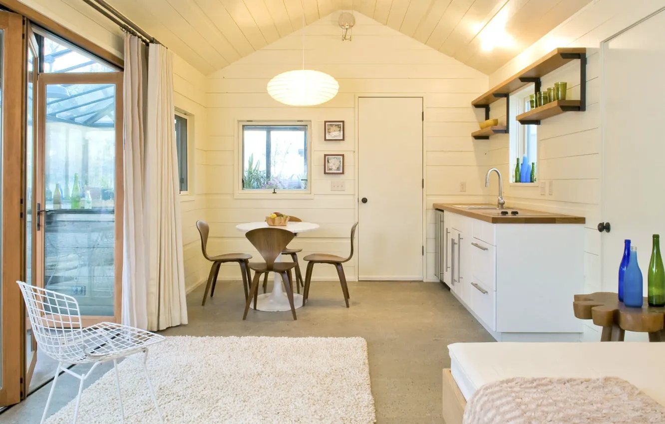 Photo wallpaper interior, kitchen, retro style, dining room, Sourdough Home, by Pearson Design Group