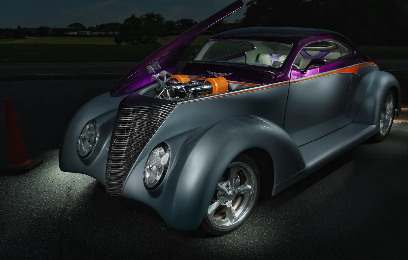 Photo wallpaper Ford, Hot Rod, window, 1937, Coupe 5