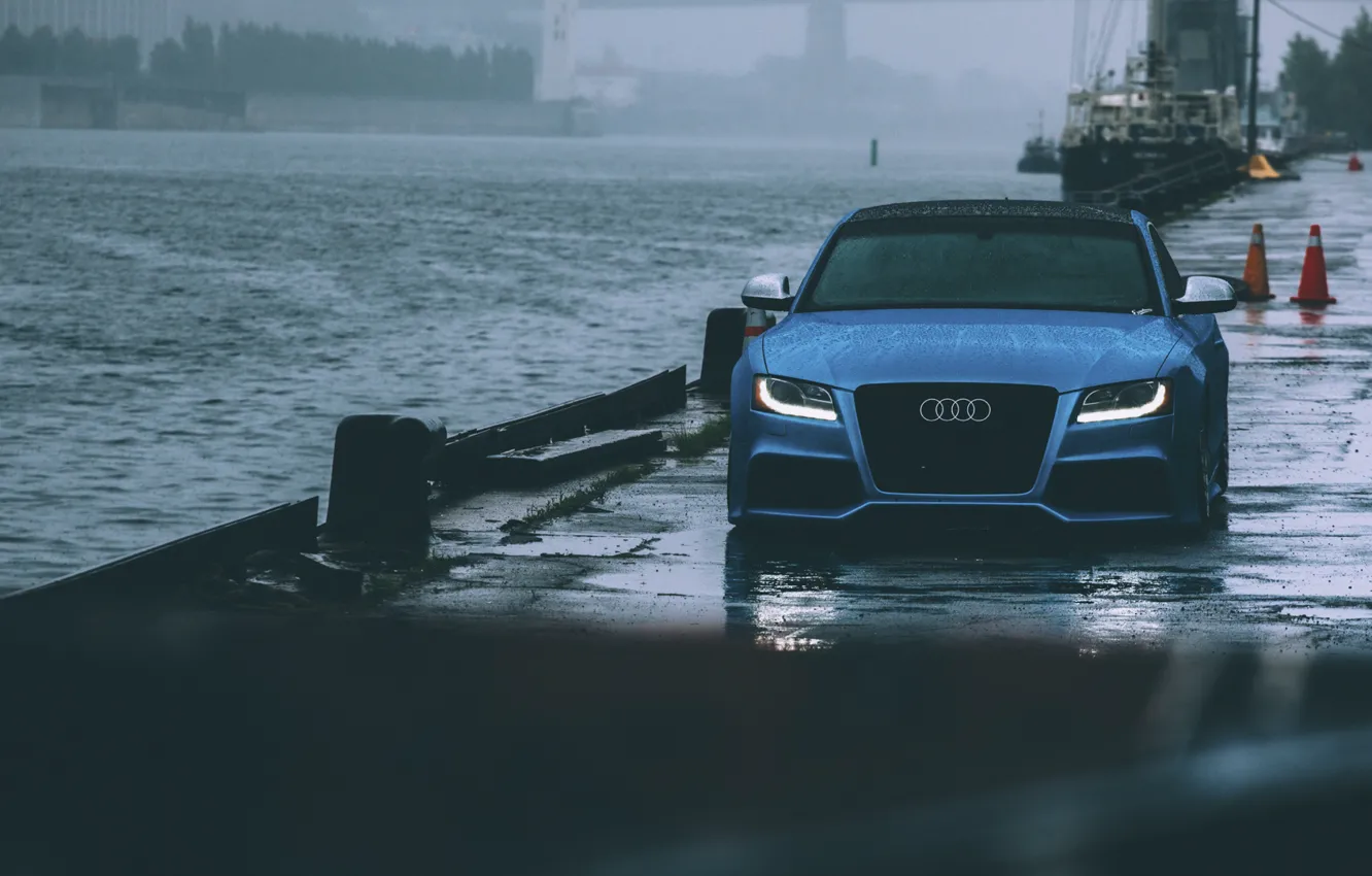 Photo wallpaper rain, Audi, audi, rain