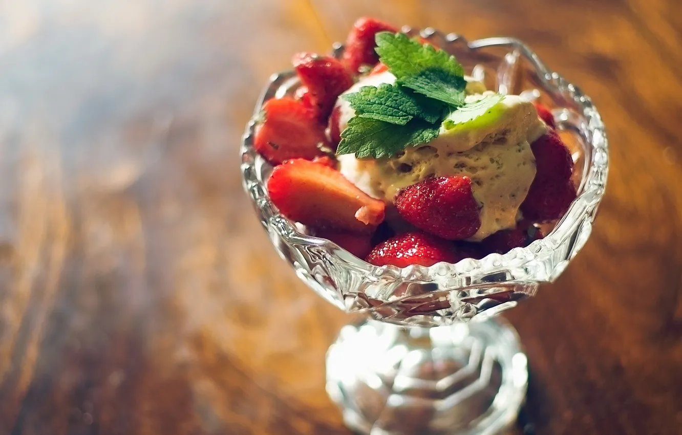 Photo wallpaper macro, food, strawberry