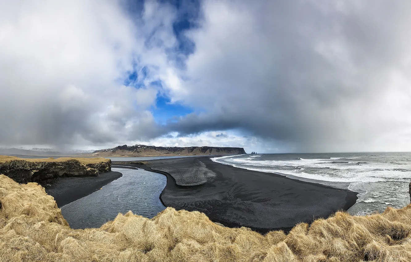 Photo wallpaper sea, shore, Iceland