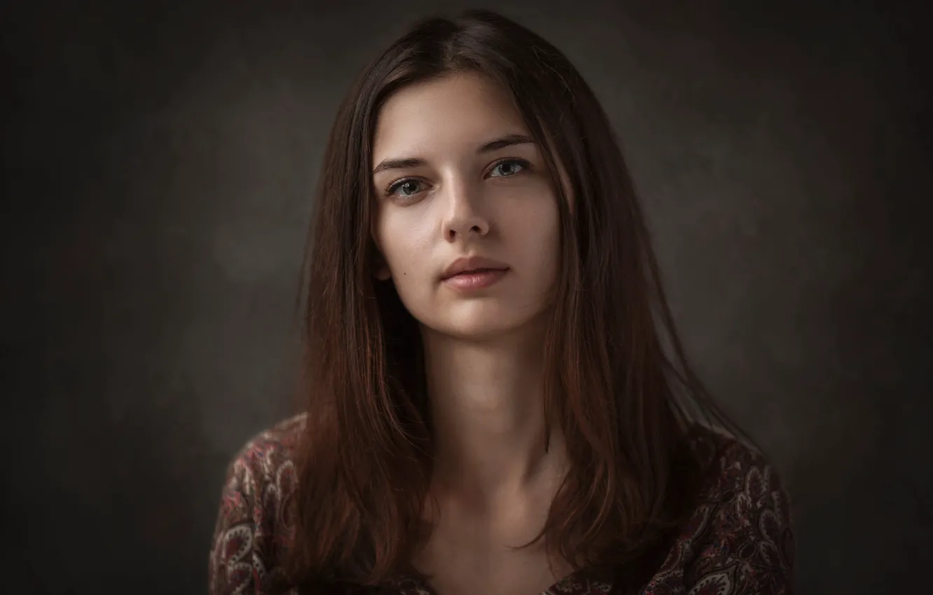 Photo wallpaper look, girl, face, background, sweetheart, model, light, brown hair