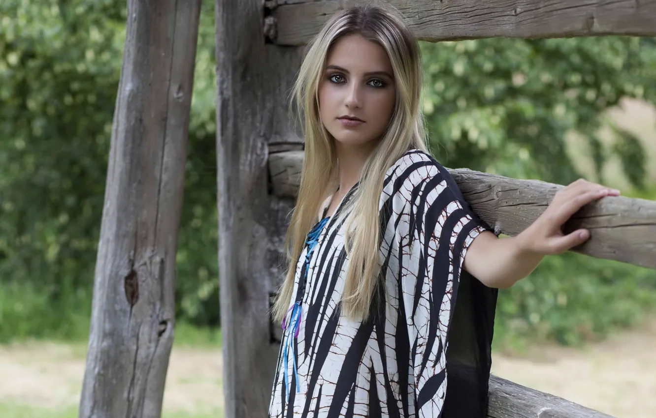 Photo wallpaper summer, girl, nature, blonde, long hair