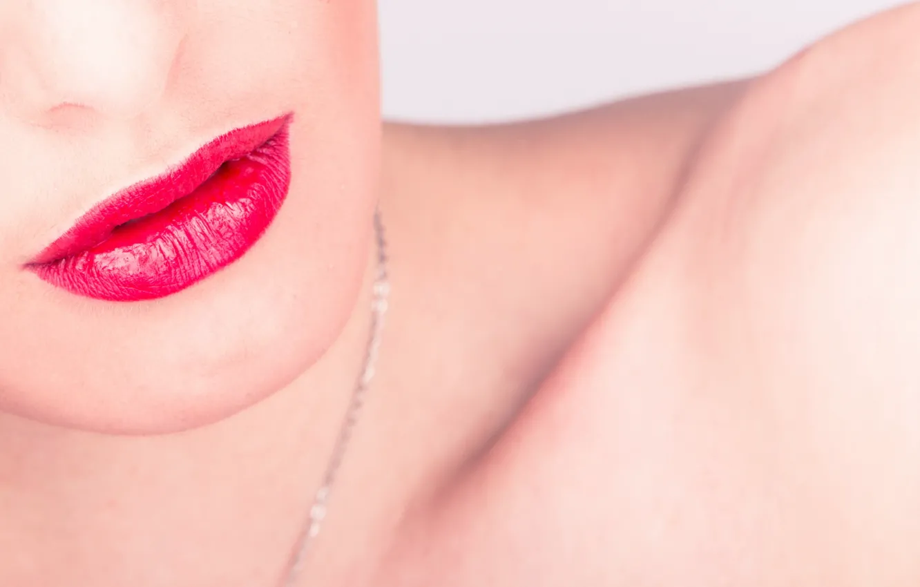 Photo wallpaper girl, macro, lips