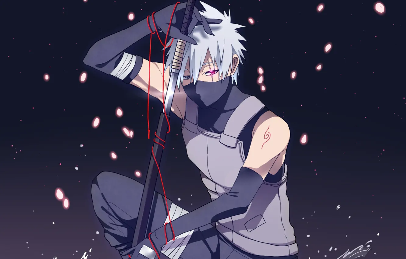 Photo wallpaper art, Naruto, Hatake Kakashi, the ANBU, Hatake