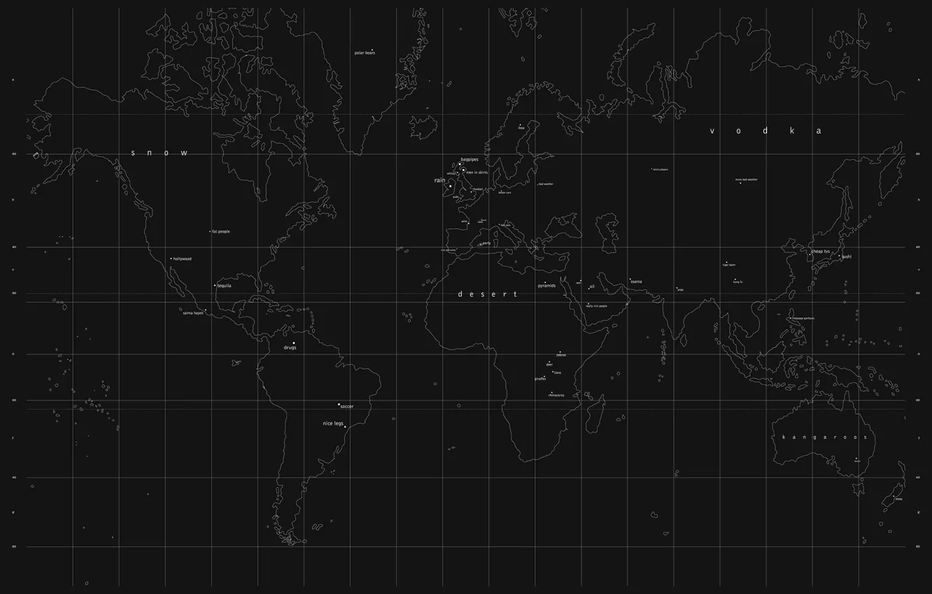 Photo wallpaper black, the world, map
