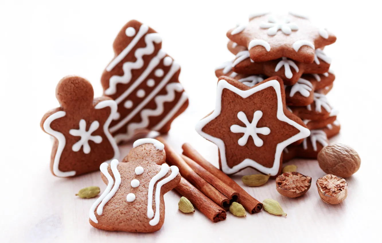 Photo wallpaper holiday, New Year, cookies, Christmas, Christmas, New Year