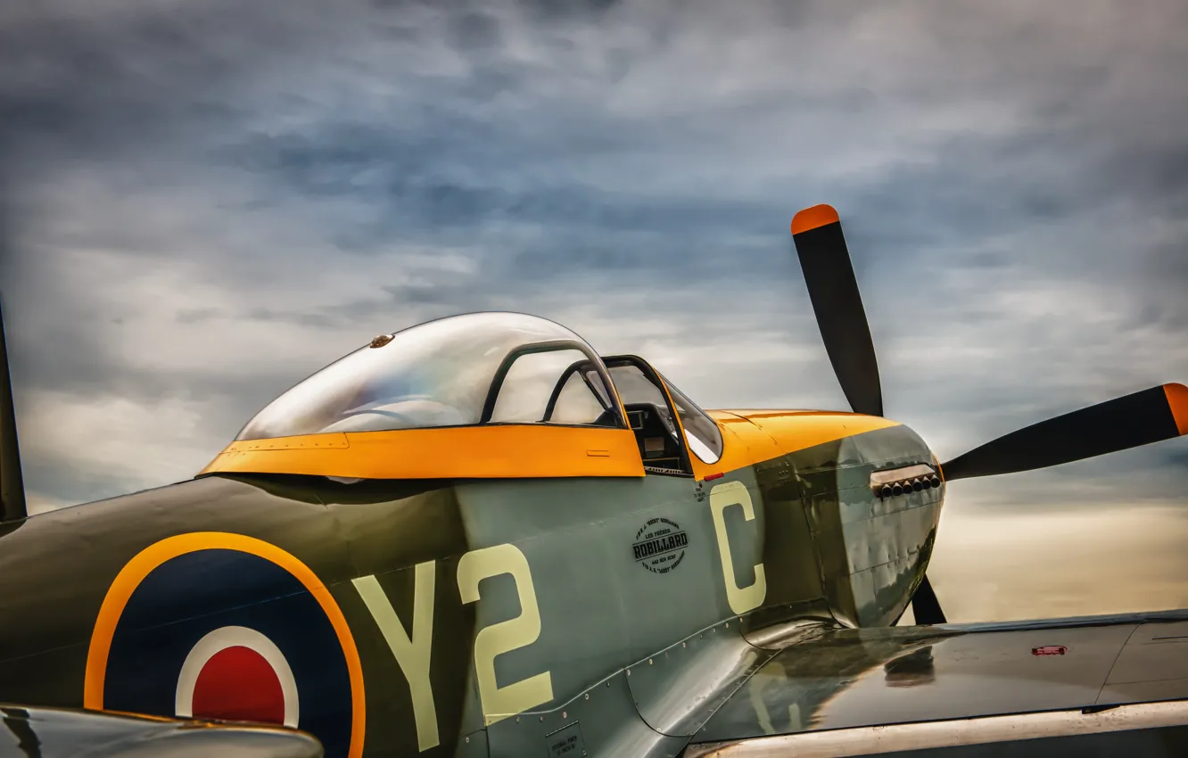 Photo wallpaper Mustang, fighter, cabin, P-51