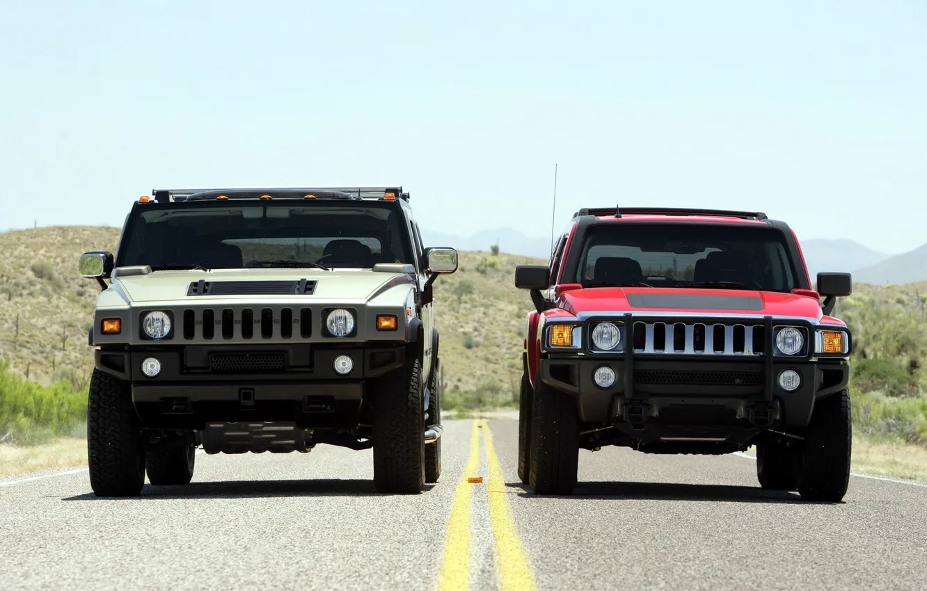 Photo wallpaper red, hammer, khaki, red, Hummer, Khaki