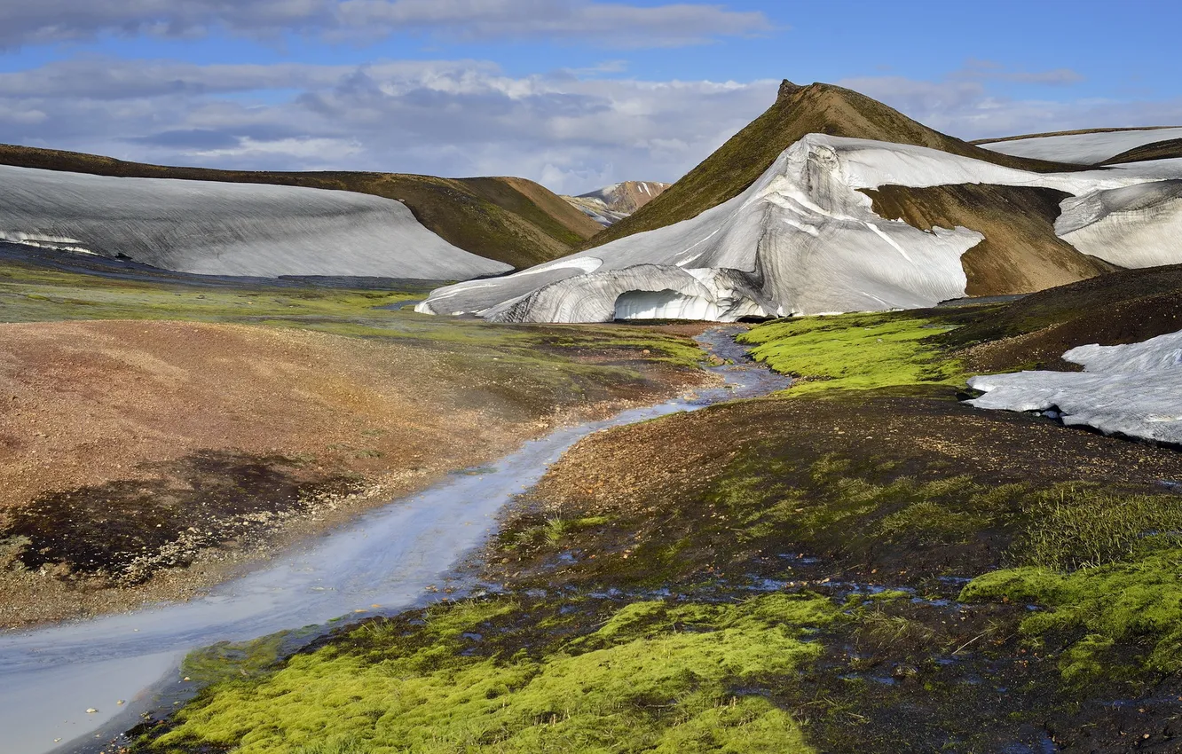 Photo wallpaper Iceland, moutains, volcans