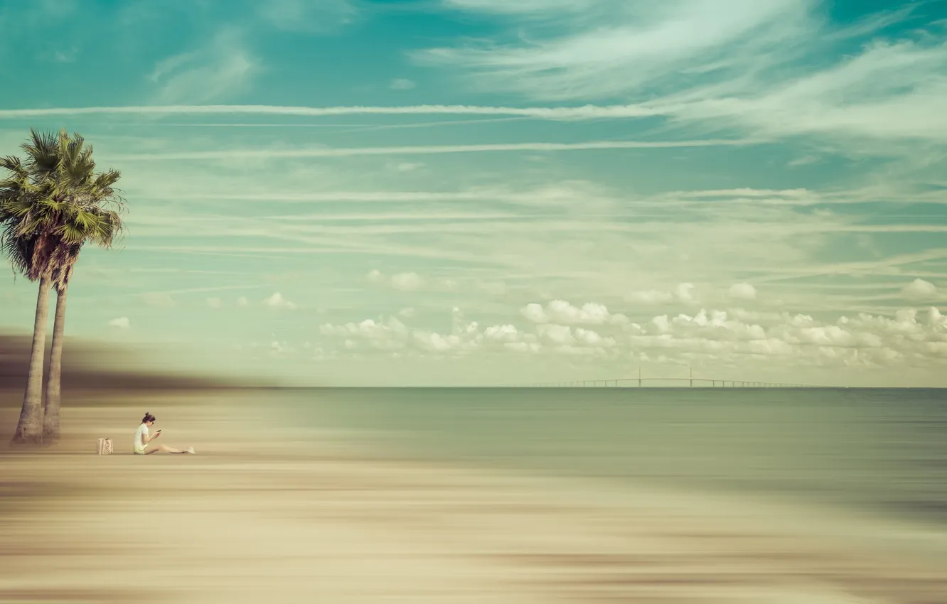 Photo wallpaper summer, girl, trees