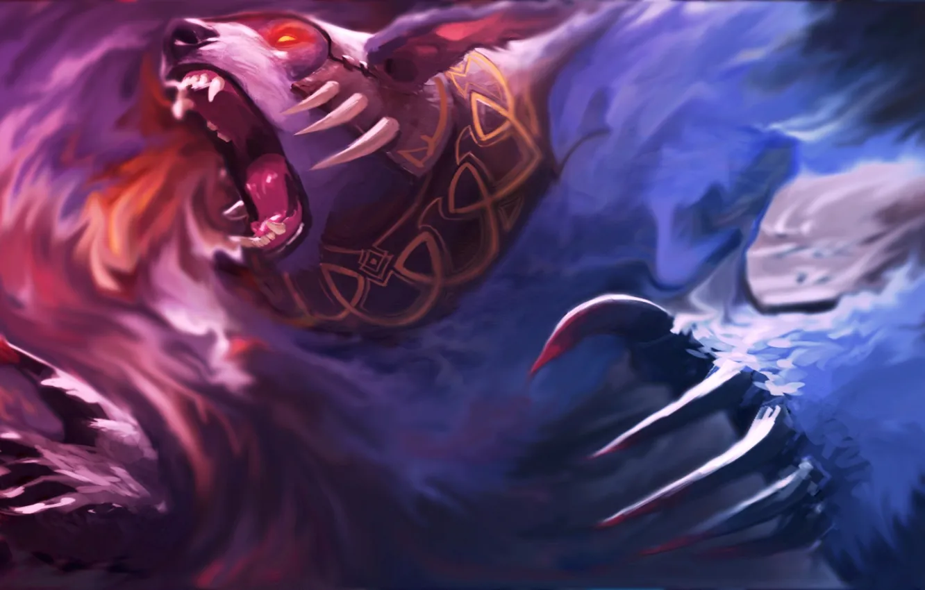 Photo wallpaper bear, art, rage, claws, dota 2, Ursa, Ulfsaar, Ursa Warrior