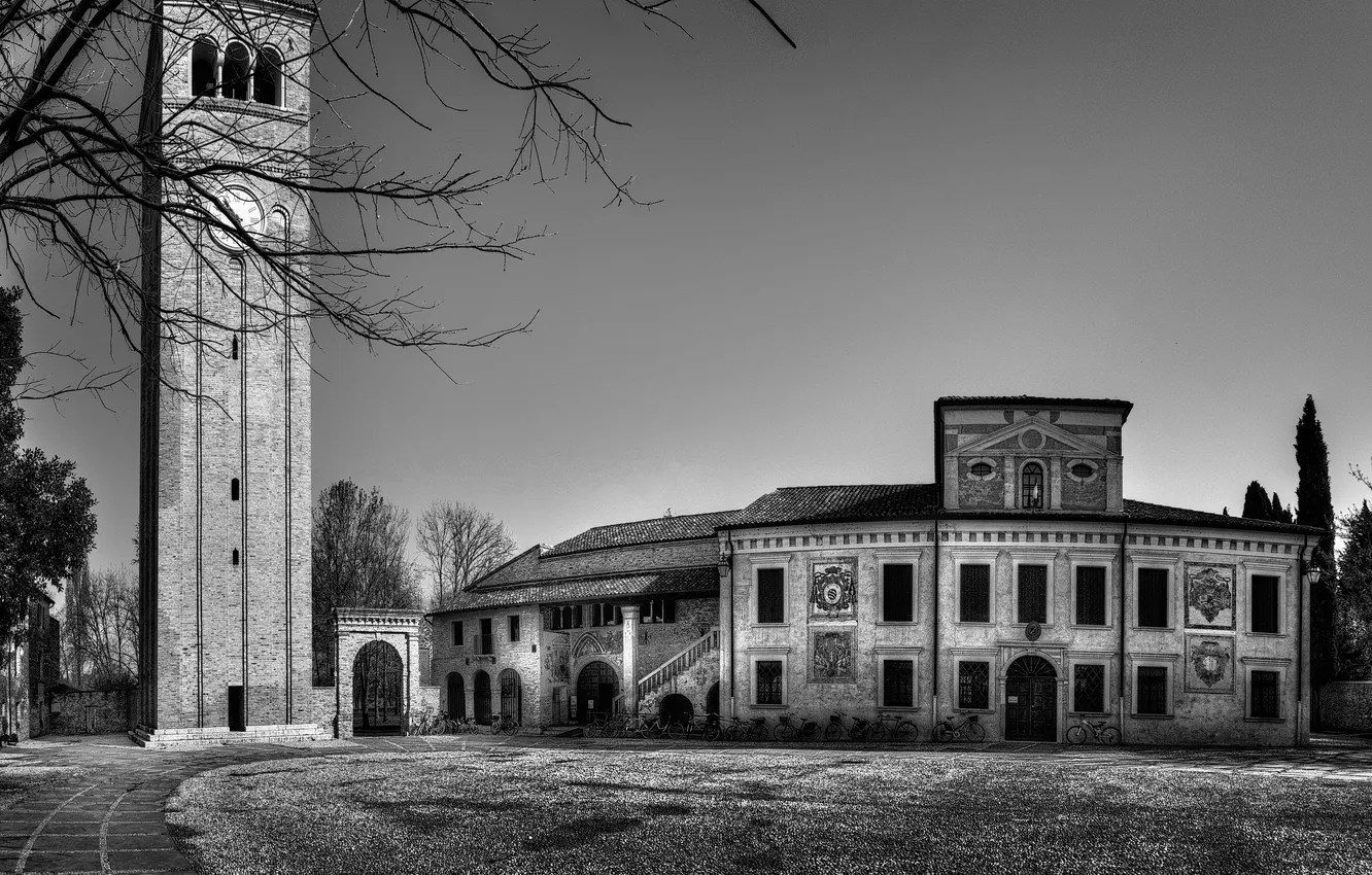 Photo wallpaper house, tower, View of Sesto al Reghena