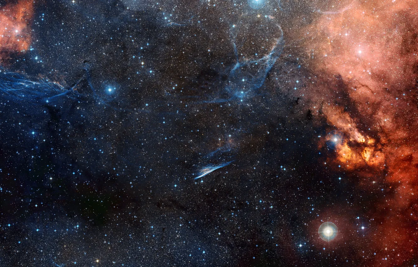 Photo wallpaper stars, nebula, the constellation Vela, Pencil, Pencil Nebula, NGC 2736
