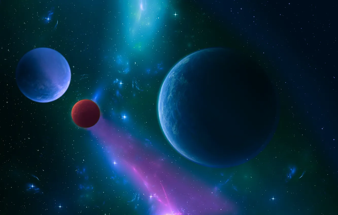 Photo wallpaper the way, the universe, planet