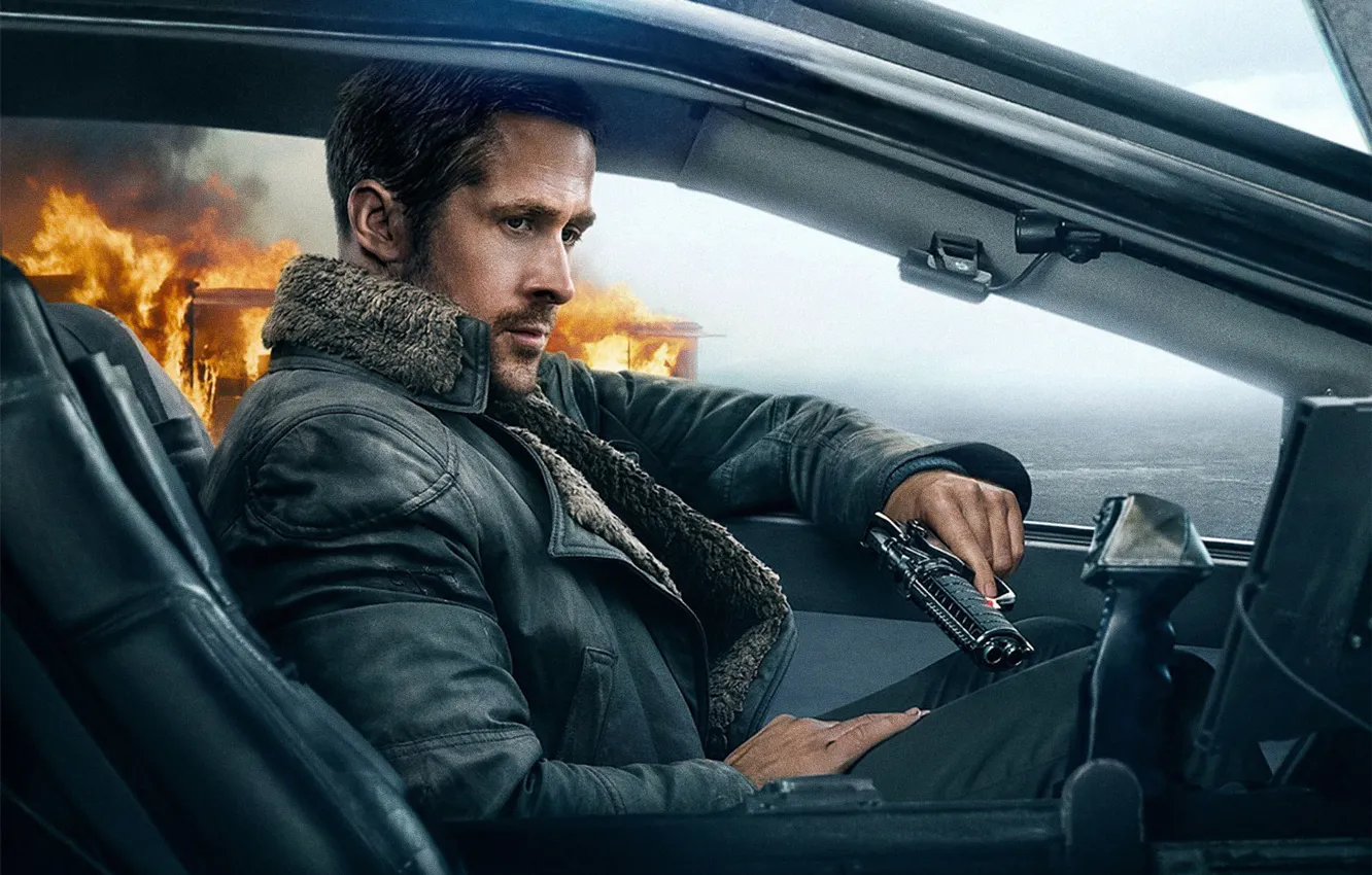 Photo wallpaper gun, weapons, Ryan Gosling, Ryan Gosling, Blade runner 2049, Blade Runner 2049