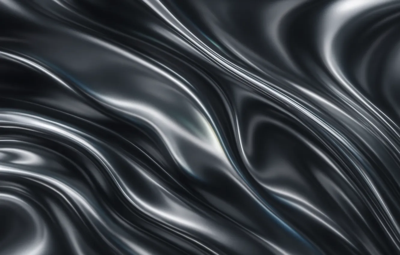 Photo wallpaper wave, abstraction, silver