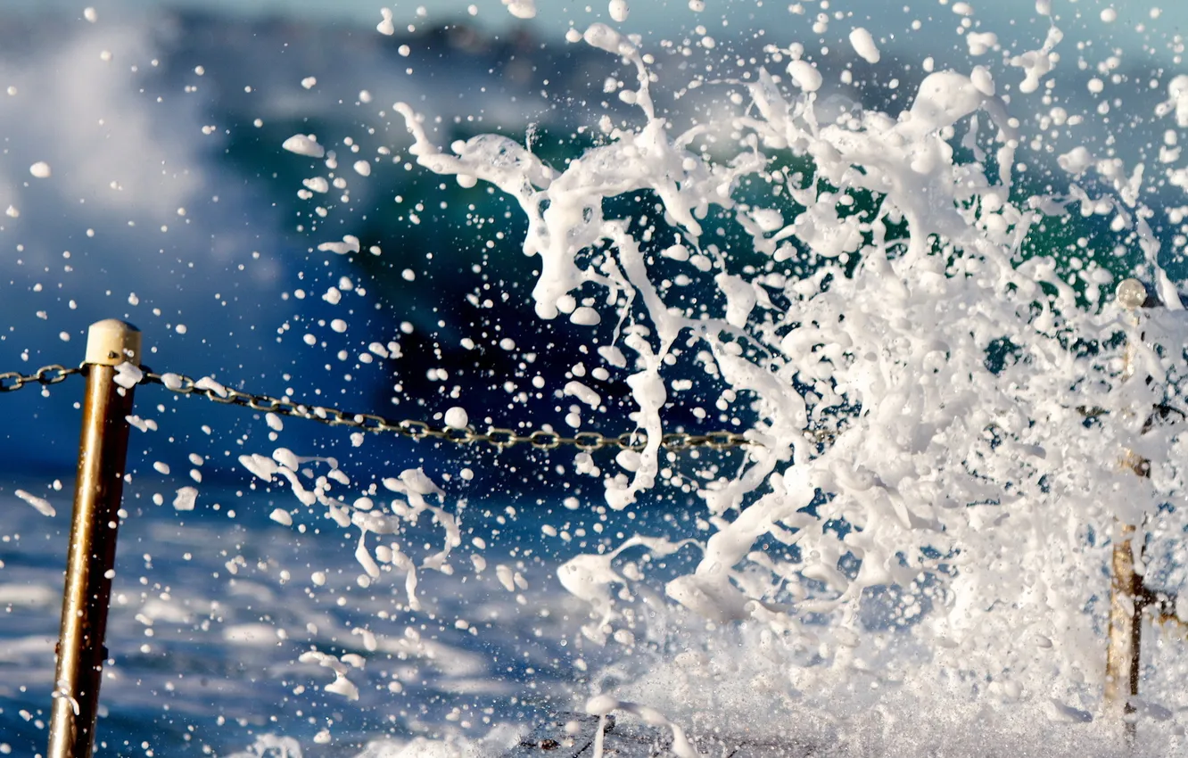 Photo wallpaper wave, macro, squirt