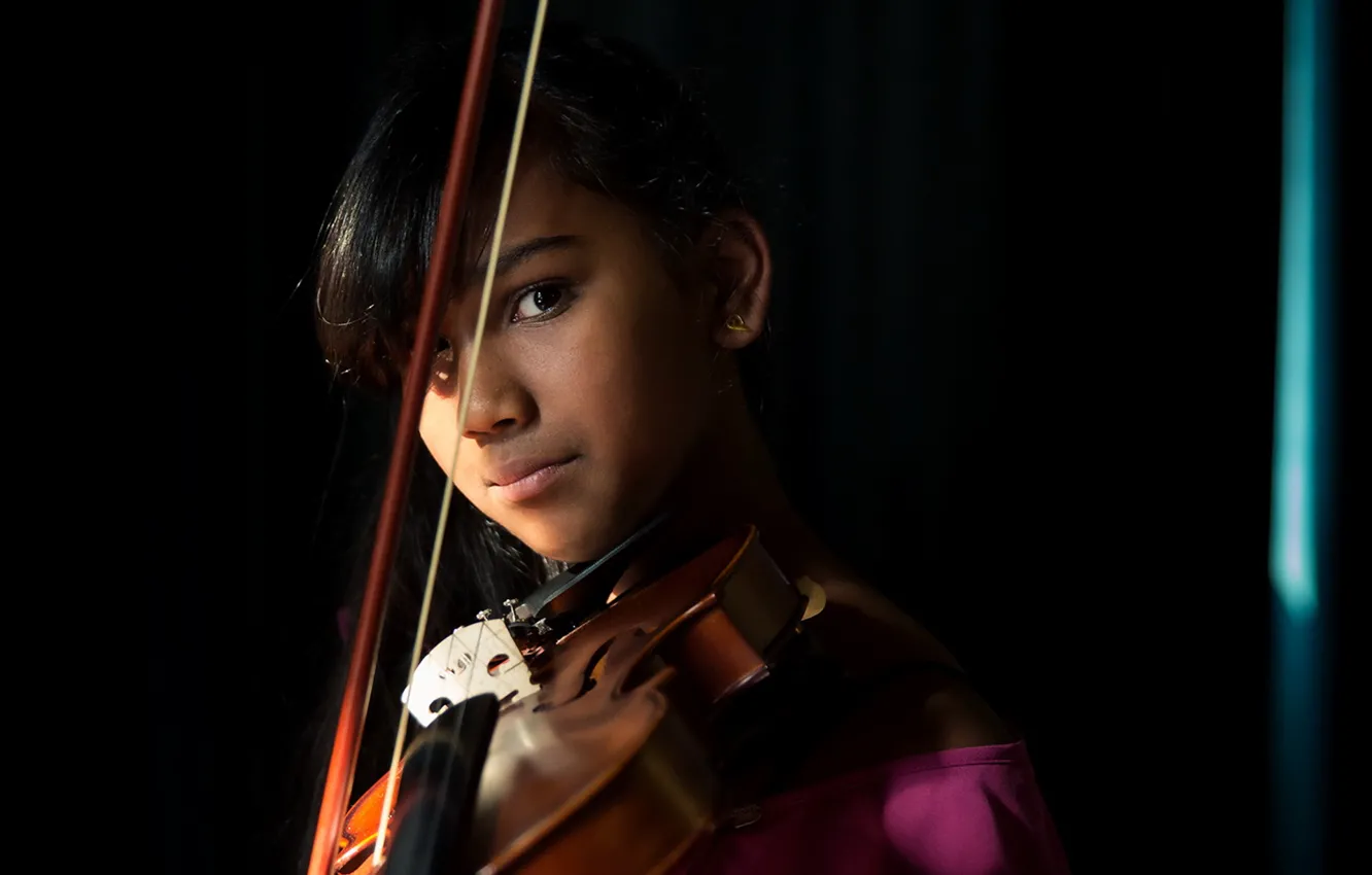 Photo wallpaper girl, music, violin
