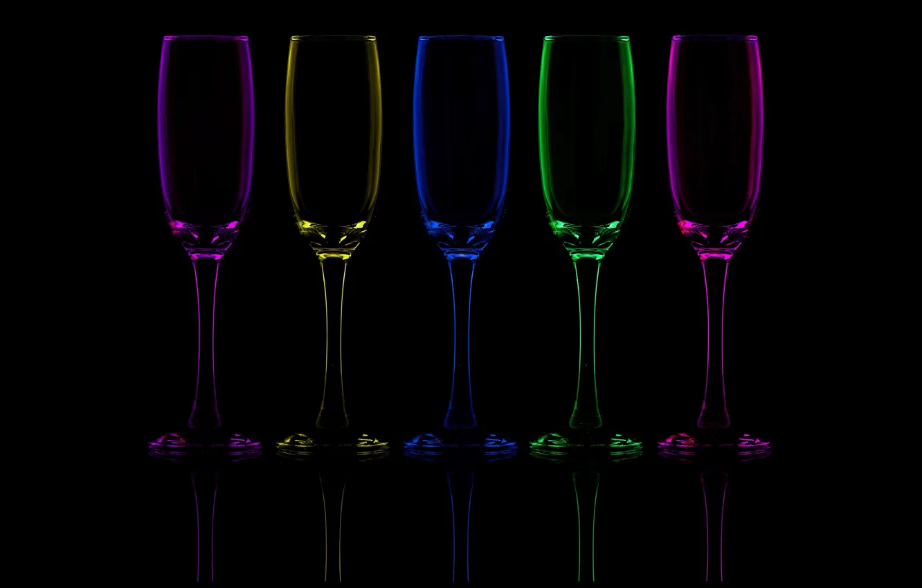 Photo wallpaper reflection, color, glasses