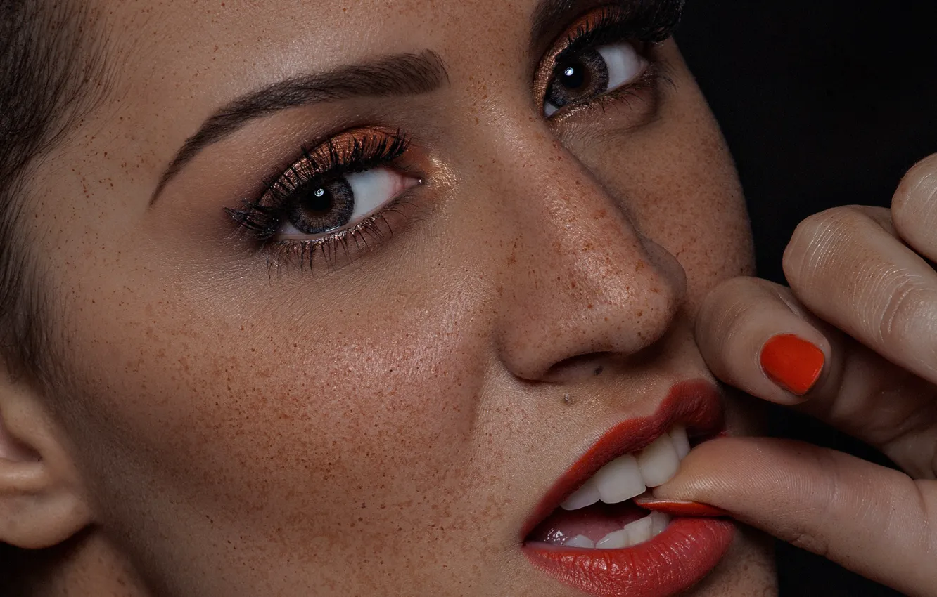 Photo wallpaper girl, hot, sexy, eyes, smile, beautiful, figure, model