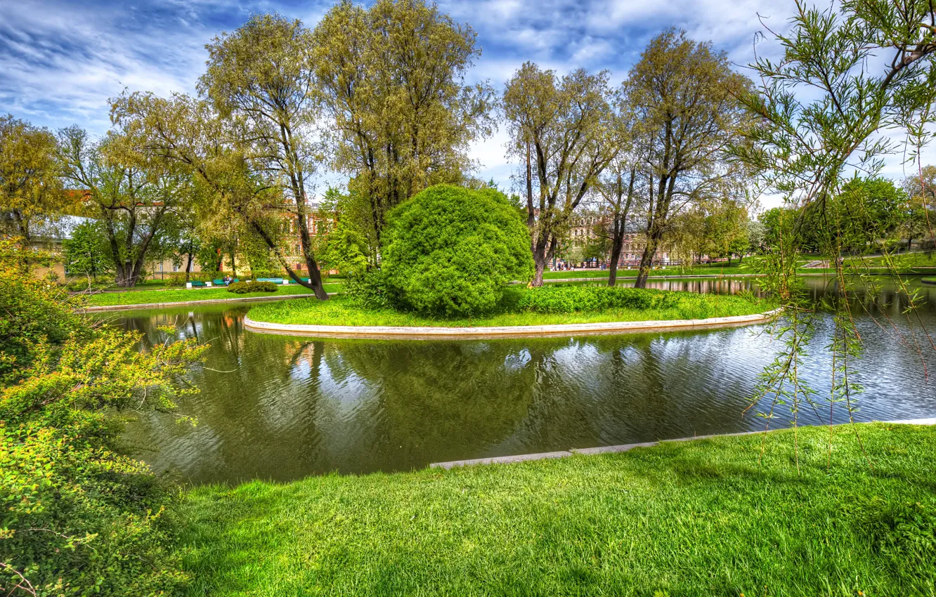 Photo wallpaper summer, nature, pond, Park, Saint Petersburg