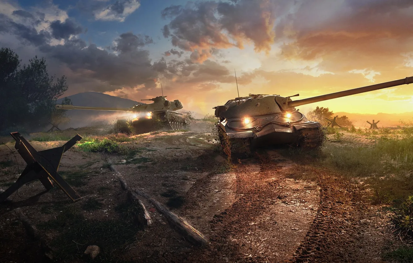 Photo wallpaper tank, game, Is-7, World of Tanks, World Of Tanks, T110E5, Soviet tank, Wargaming.Net