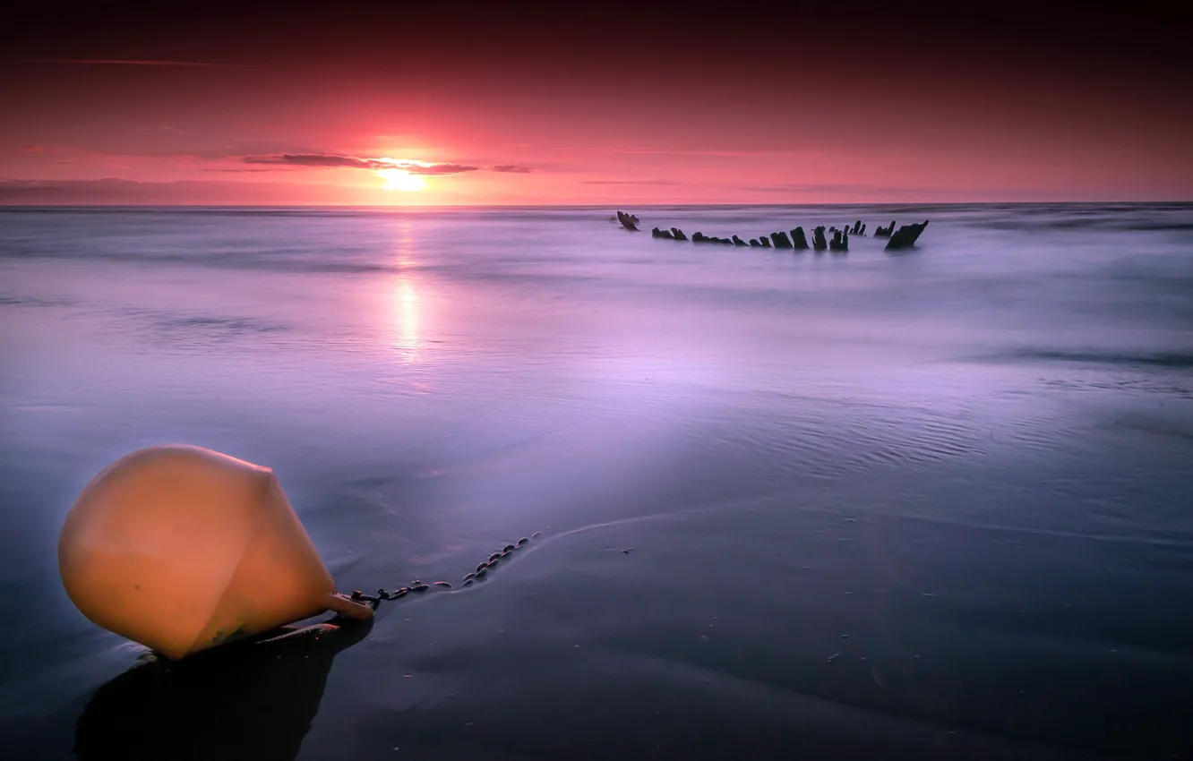 Photo wallpaper sea, sunset, shore, Bui