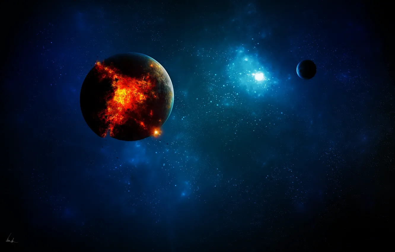 Photo wallpaper space, light, earth, Apocalypse, planet, destruction