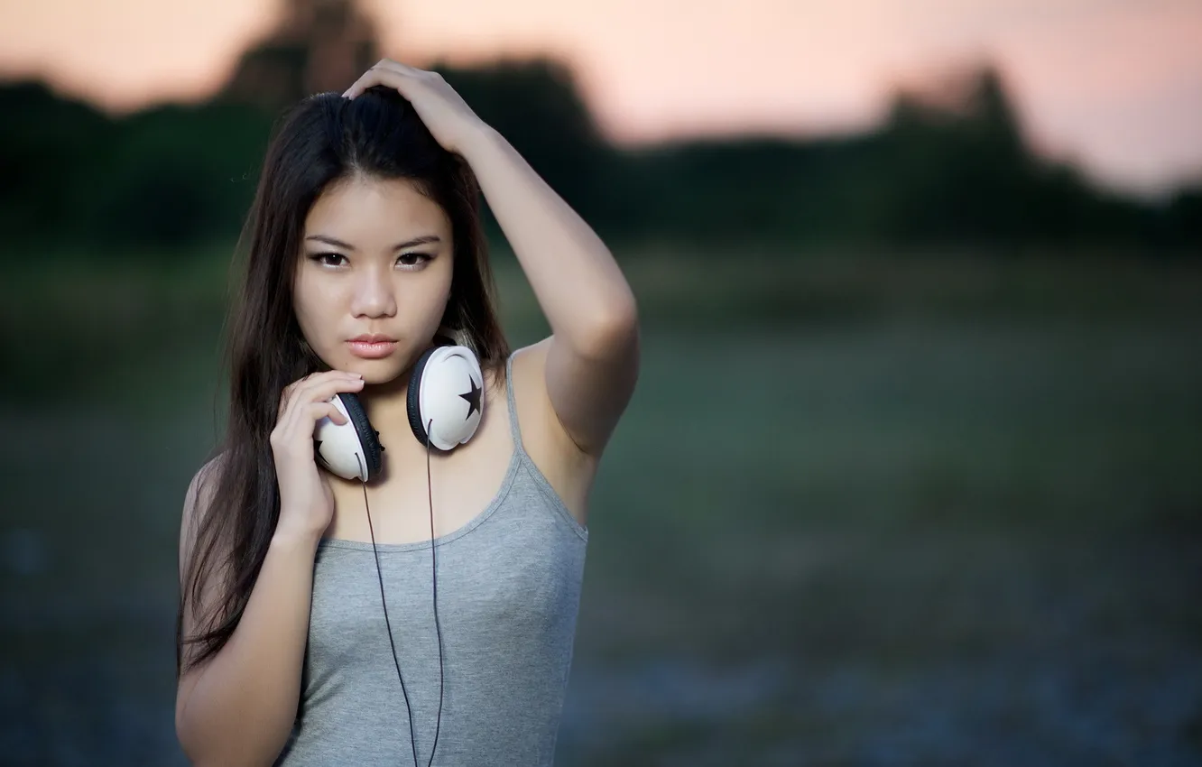 Photo wallpaper girl, pose, Asian