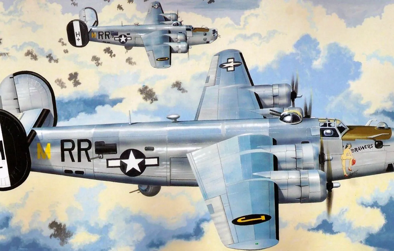 Photo wallpaper figure, art, UNITED STATES AIR FORCE, Liberator, B-24, Consolidated