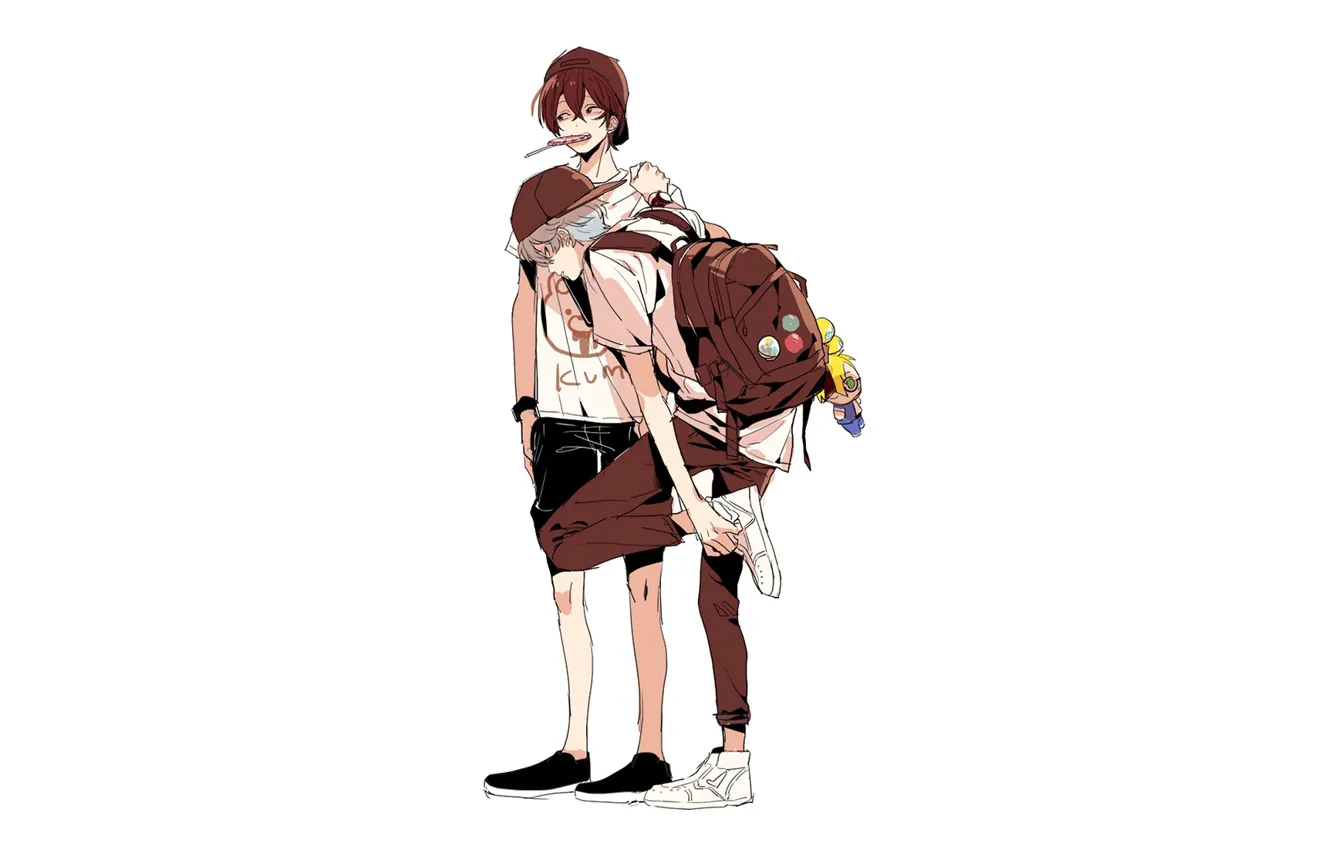 Photo wallpaper t-shirt, white background, guy, Ensemble Stars!, Ensemble stars