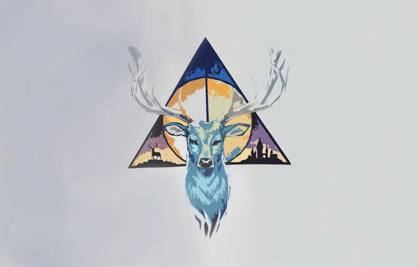 Photo wallpaper minimalism, deer, Harry Potter, triangle, The deathly Hallows