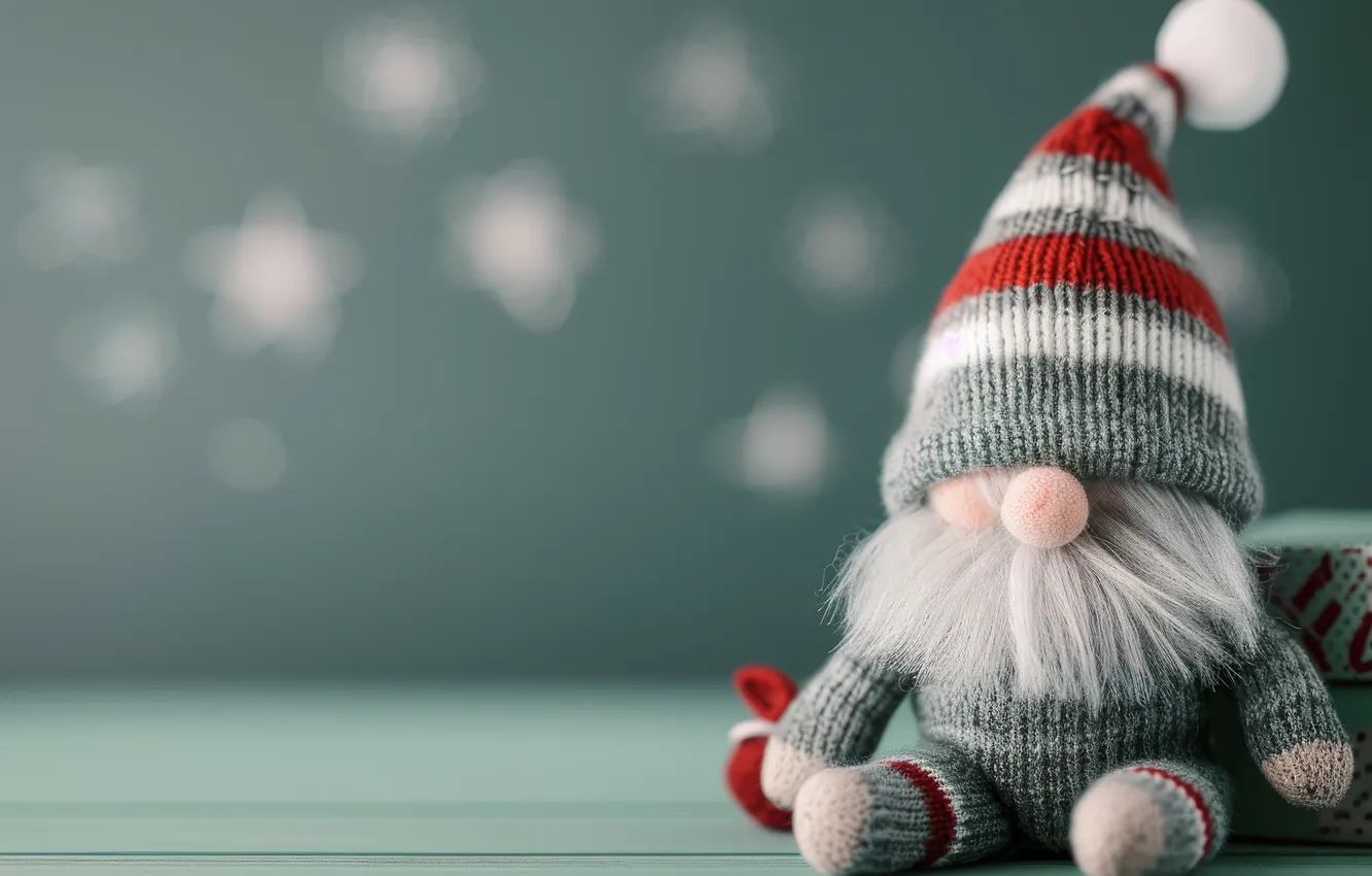 Photo wallpaper toy, new year, Christmas, Santa Claus, Santa Claus, dwarf, AI art, neural network