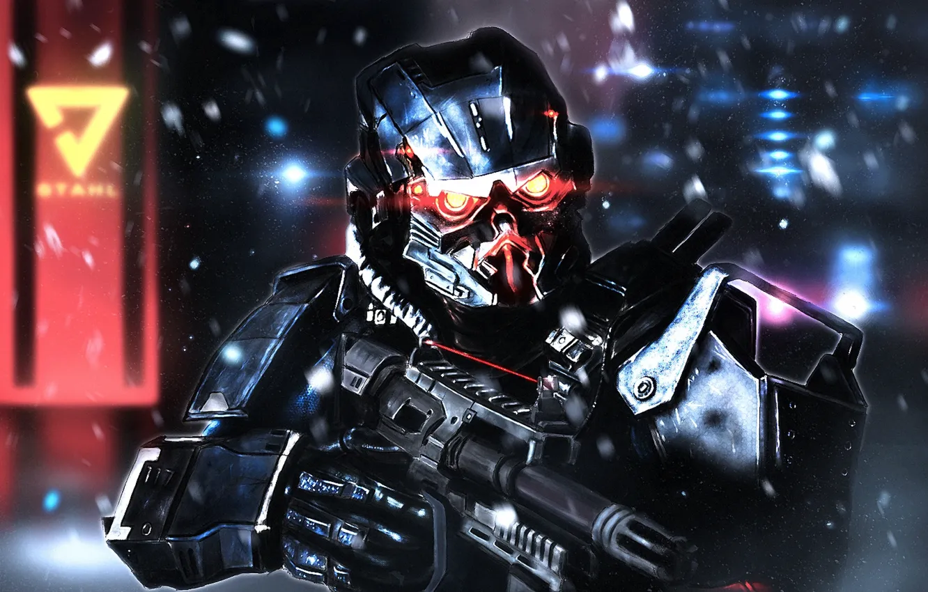 Photo wallpaper soldiers, art, PlayStation 4, Sony Computer Entertainment, Guerrilla Games, Killzone: Shadow Fall, Helghast, Assault Infantry