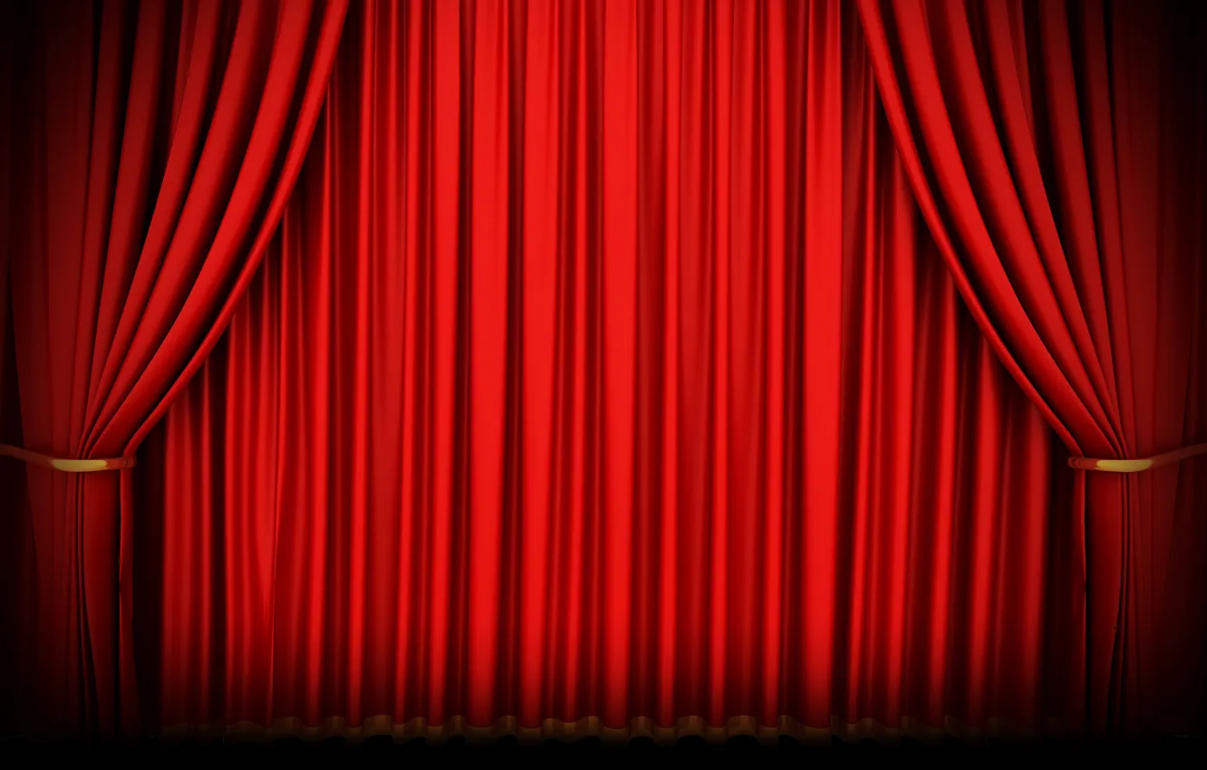 Photo wallpaper red, curtains, curtain
