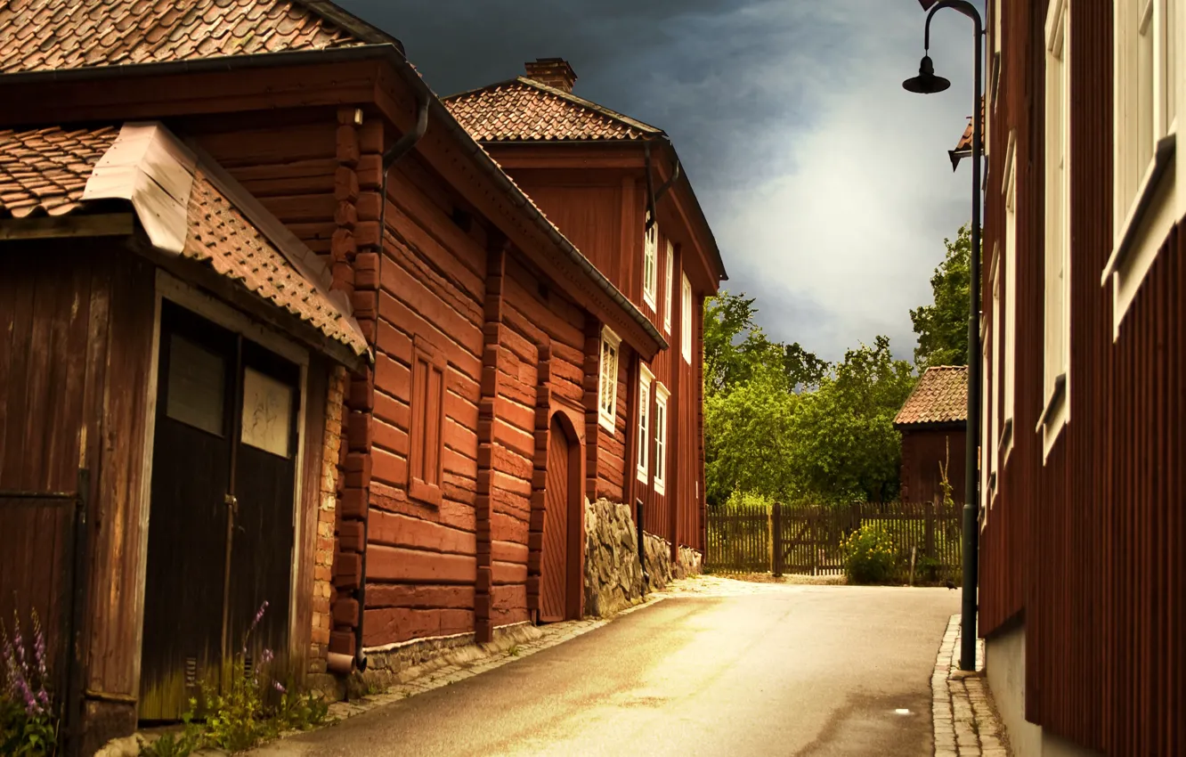 Photo wallpaper Home, Street, Old street, Town, Old town, Old city