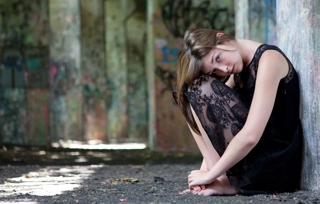 Photo wallpaper look, girl, mood