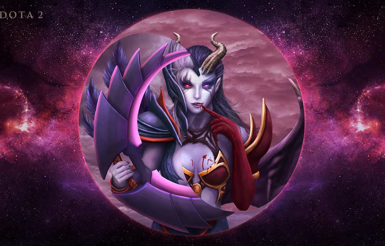 Photo wallpaper moon, Akasha, dota 2, Vengeful Spirit, queen of pain, MOBA games