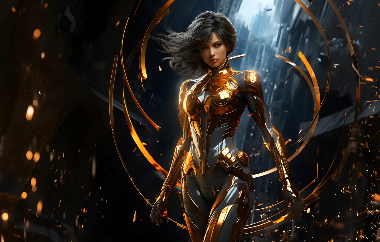 Photo wallpaper girl, fantasy, beautiful, look, AI Art