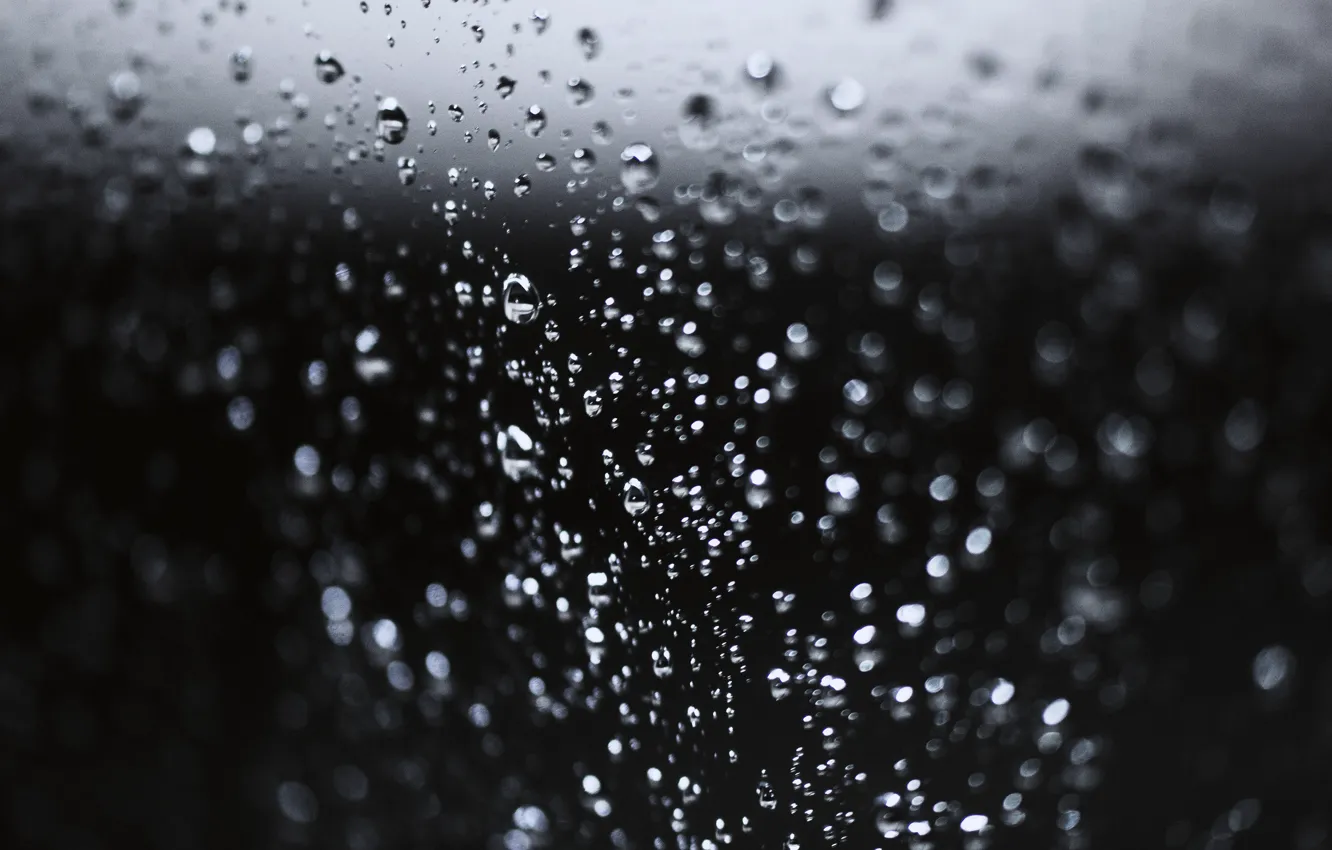 Photo wallpaper glass, water, drops, surface, wet