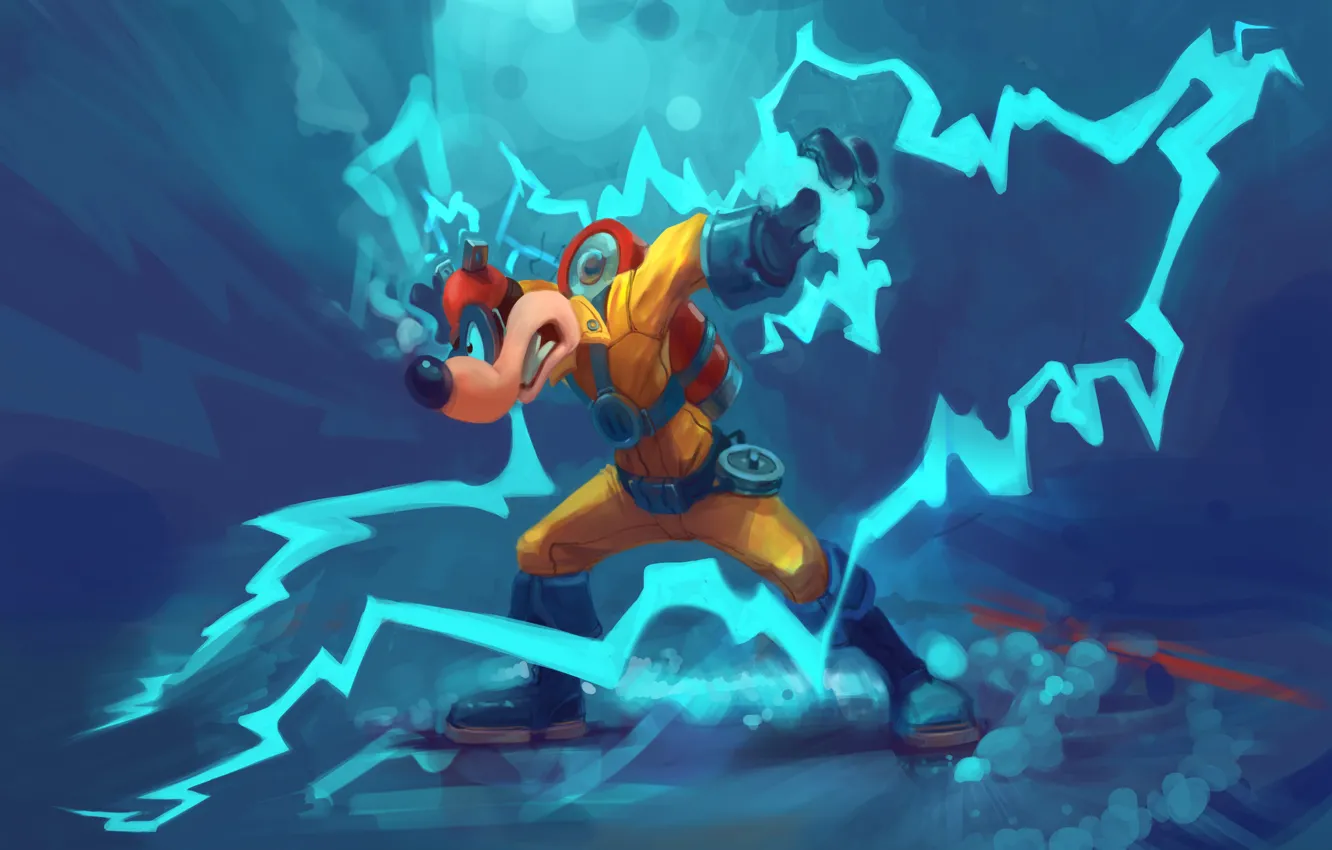 Photo wallpaper lightning, costume, villain, Darkwing Duck, Black Cloak, Megavolt, battery, Megavolt